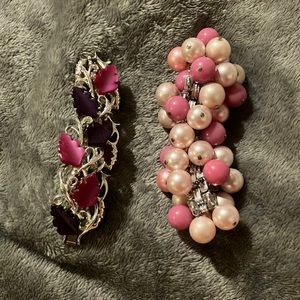 Vintage Pink and Purple Bracelet Set‎